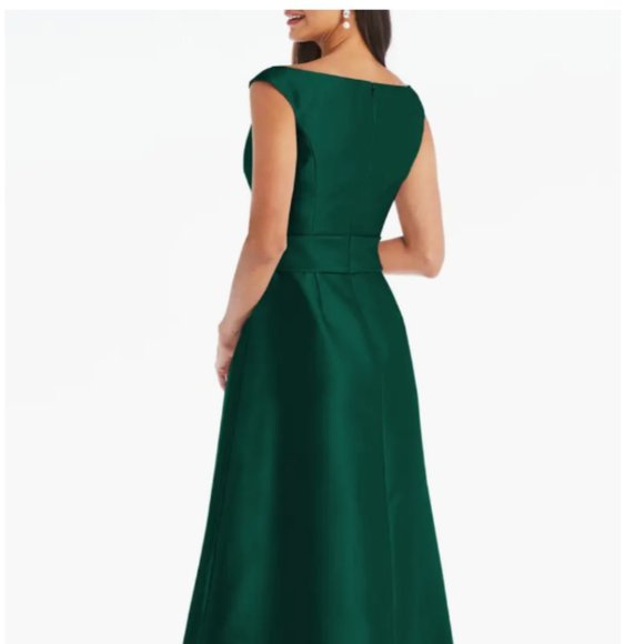 ALFRED SUNG D811S OFF THE SHOULDER SATIN HUNTER V22 DRESS sz 6 - Picture 3 of 4